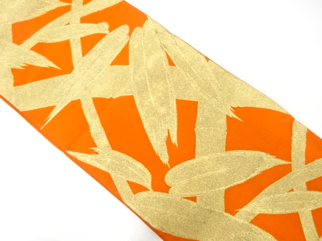 JAPANESE KIMONO / ANTIQUE FUKURO OBI / SILK / WOVEN BAMBOO GRASS